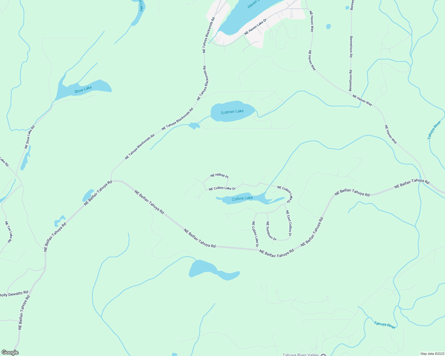 map of restaurants, bars, coffee shops, grocery stores, and more near 61 Northeast Hilltop Place in Tahuya