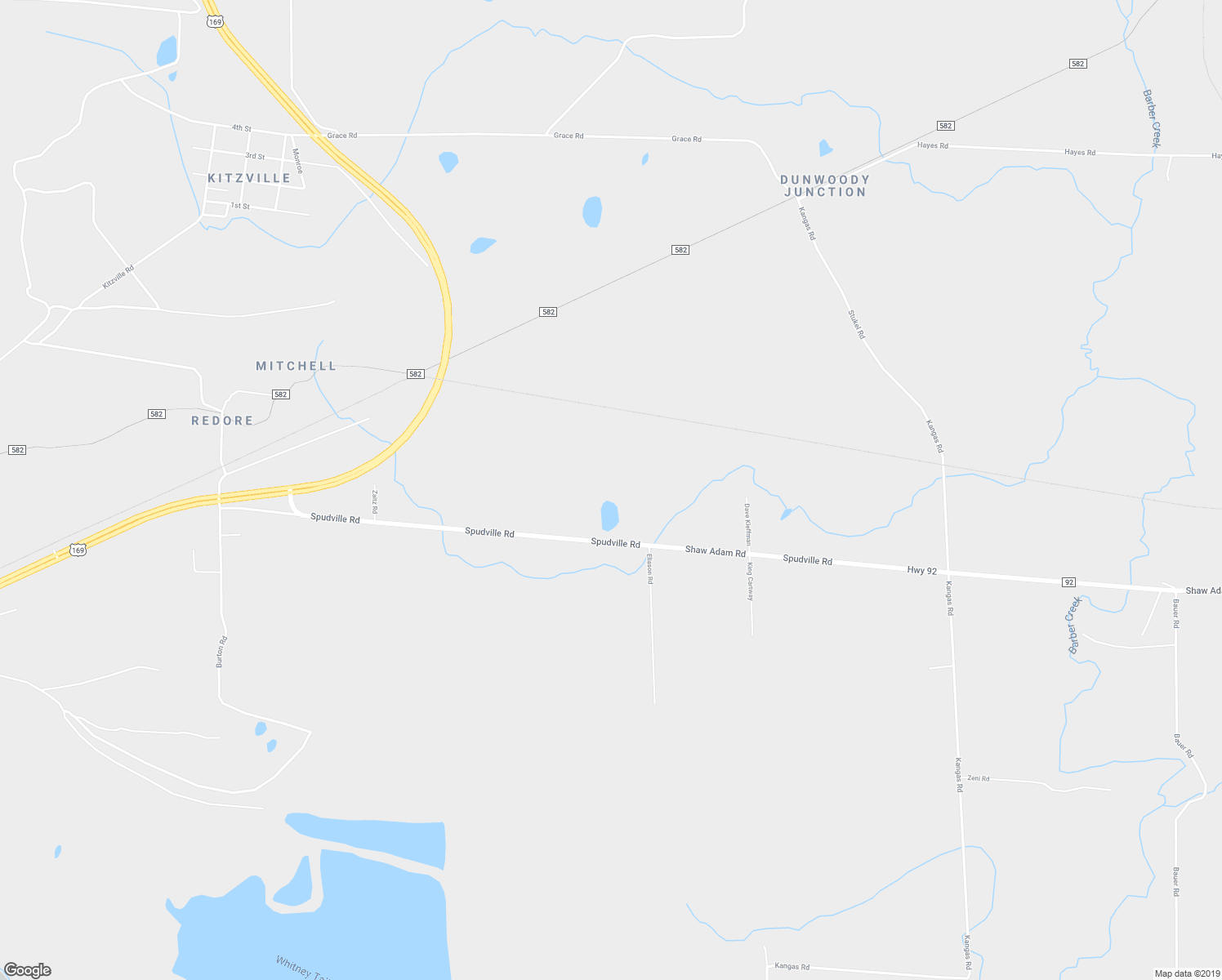 map of restaurants, bars, coffee shops, grocery stores, and more near 11355 Spudville Road in Hibbing