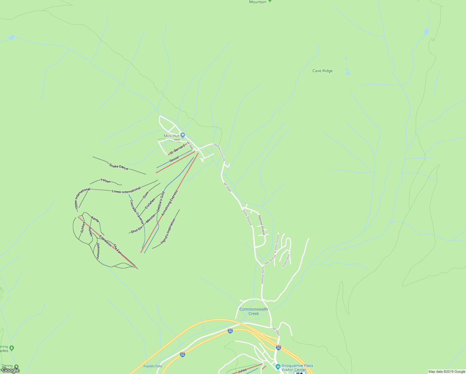 map of restaurants, bars, coffee shops, grocery stores, and more near 74 Erste Strasse in North Bend