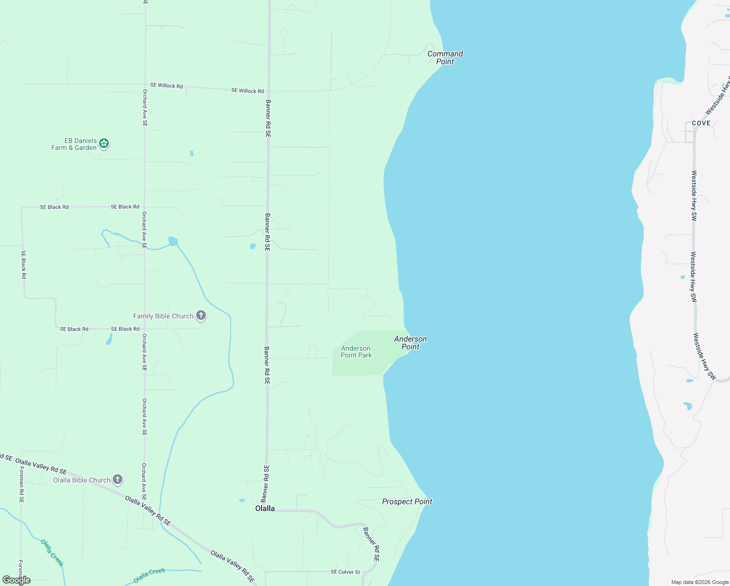 map of restaurants, bars, coffee shops, grocery stores, and more near 12003 Luna Vista Avenue Southeast in Olalla