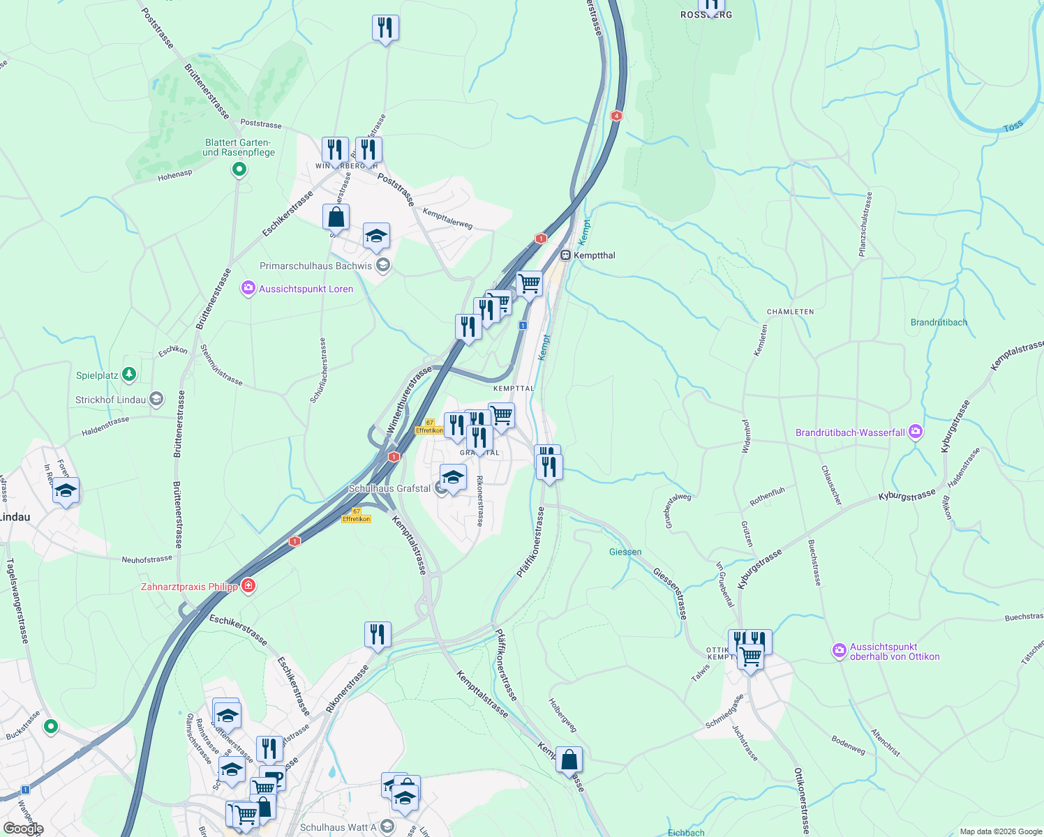 map of restaurants, bars, coffee shops, grocery stores, and more near 50 Kemptpark in Lindau