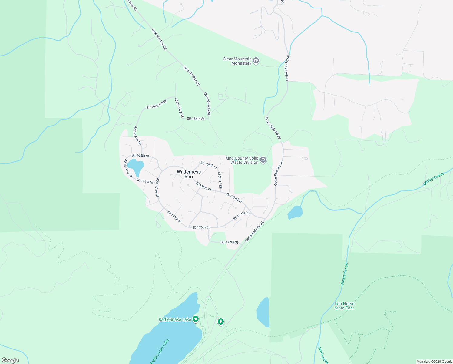 map of restaurants, bars, coffee shops, grocery stores, and more near 17025 431st Avenue Southeast in North Bend