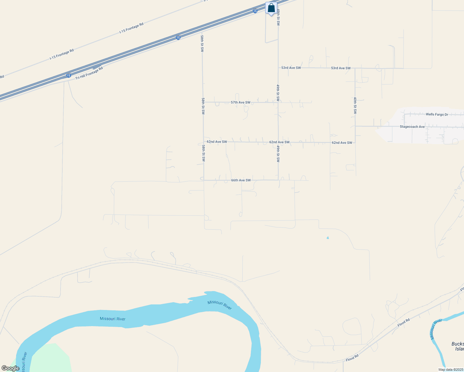 map of restaurants, bars, coffee shops, grocery stores, and more near 5400 66th Avenue Southwest in Great Falls