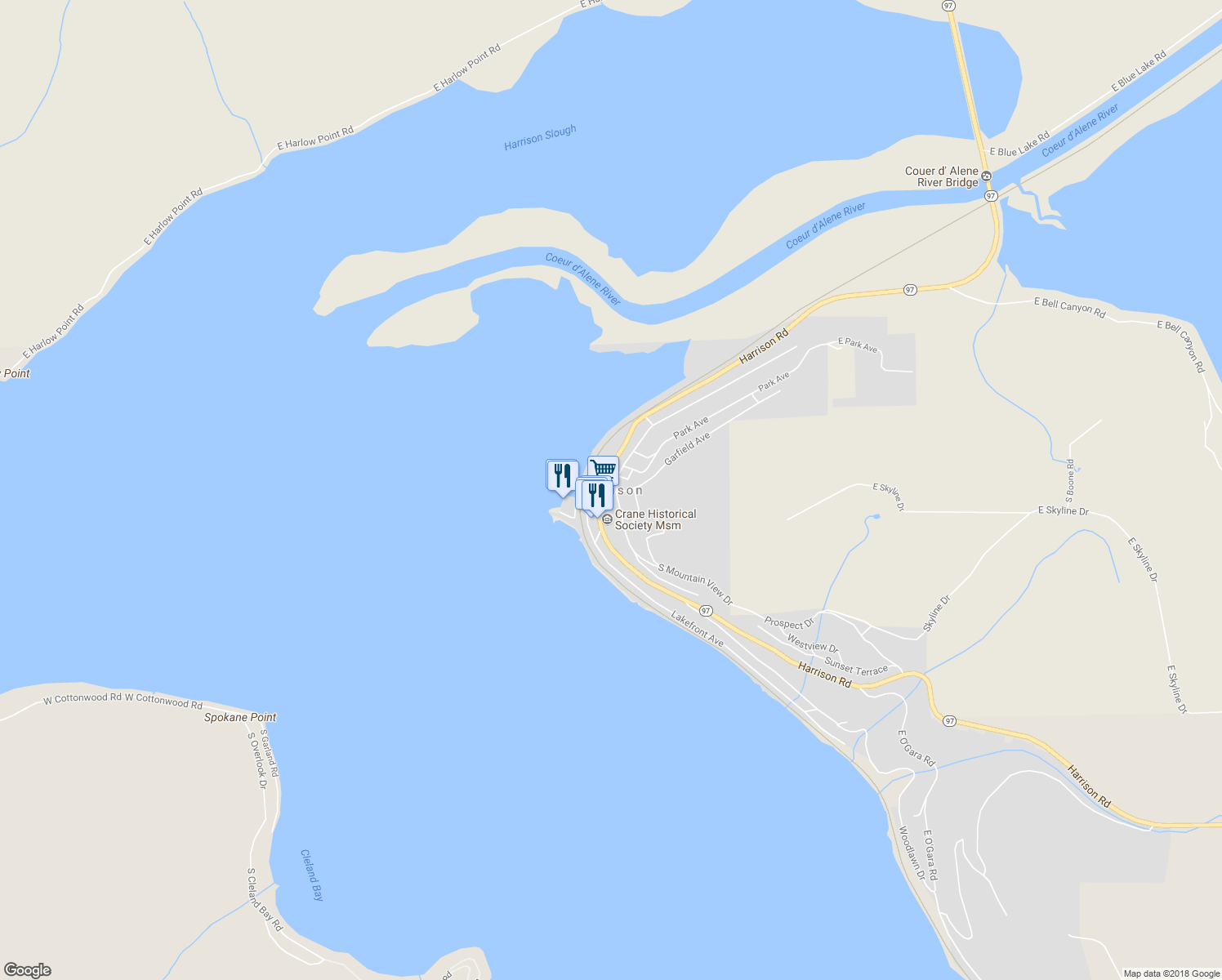 map of restaurants, bars, coffee shops, grocery stores, and more near in Harrison