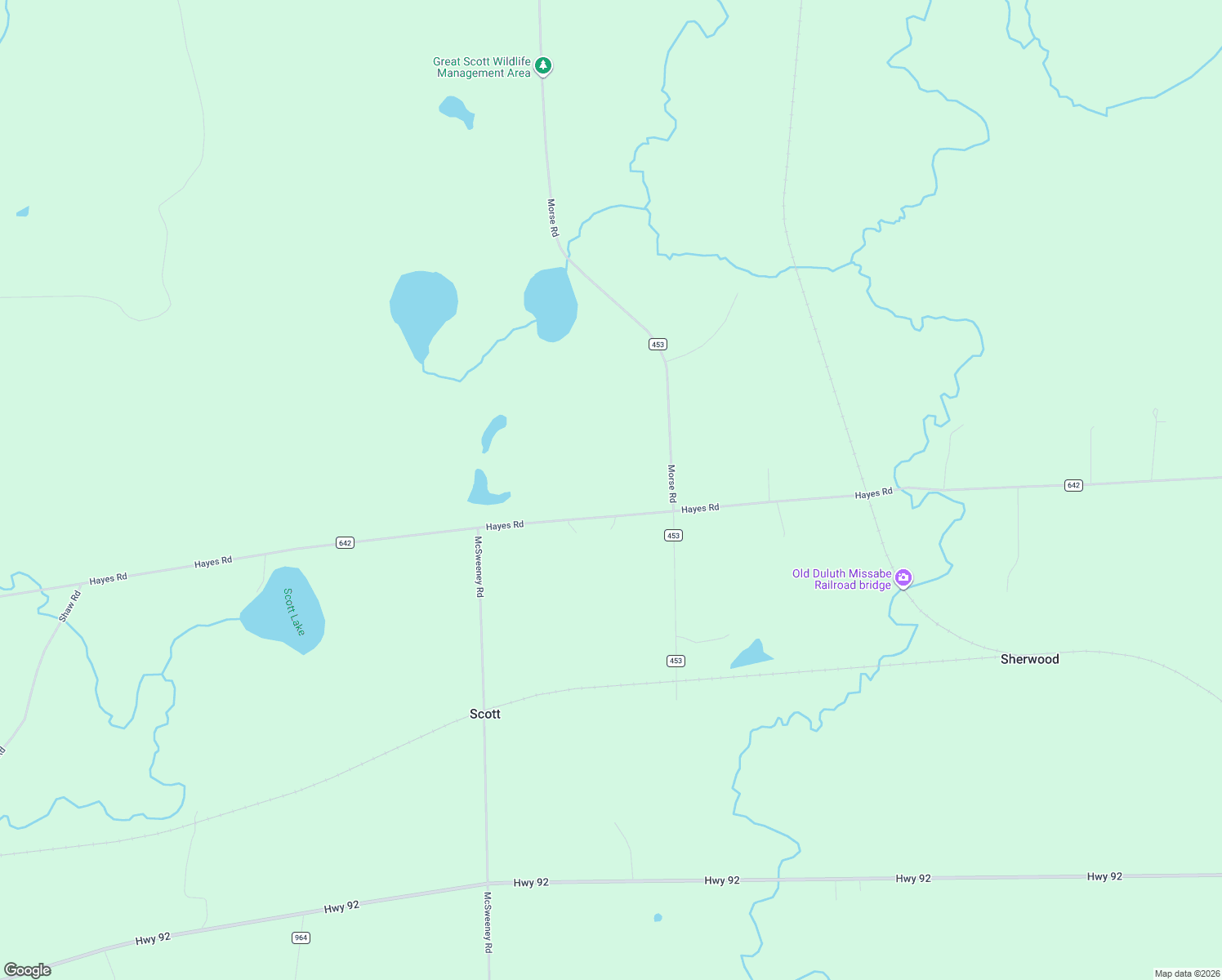 map of restaurants, bars, coffee shops, grocery stores, and more near 10241 Hayes Road in Mountain Iron
