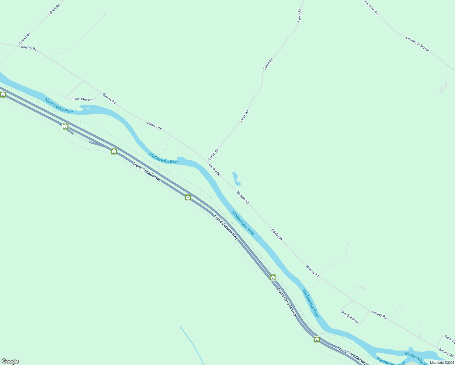 map of restaurants, bars, coffee shops, grocery stores, and more near 1104 Baisley Road in Madawaska County