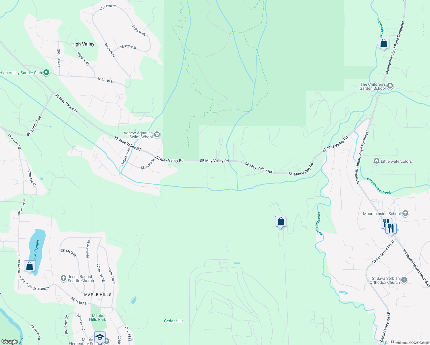map of restaurants, bars, coffee shops, grocery stores, and more near 13714 217th Avenue Southeast in Issaquah