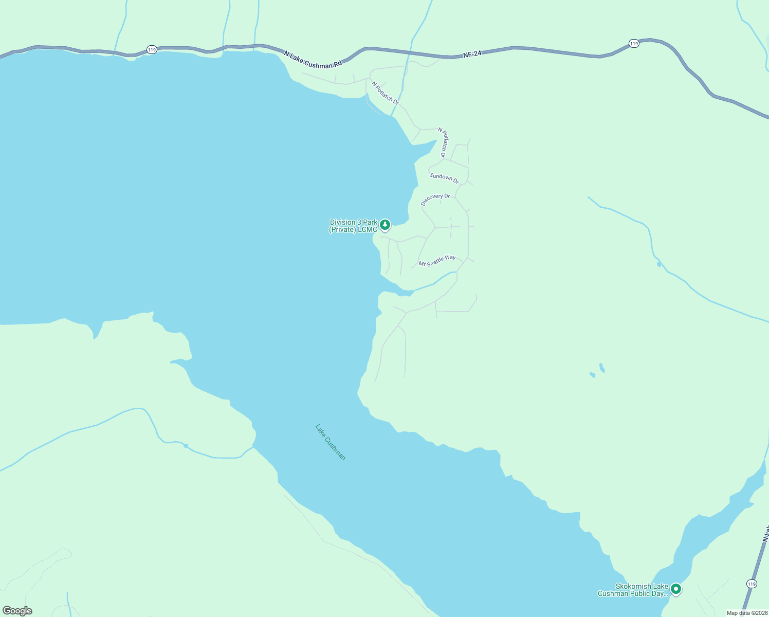 map of restaurants, bars, coffee shops, grocery stores, and more near 51 West Queets Place in Hoodsport