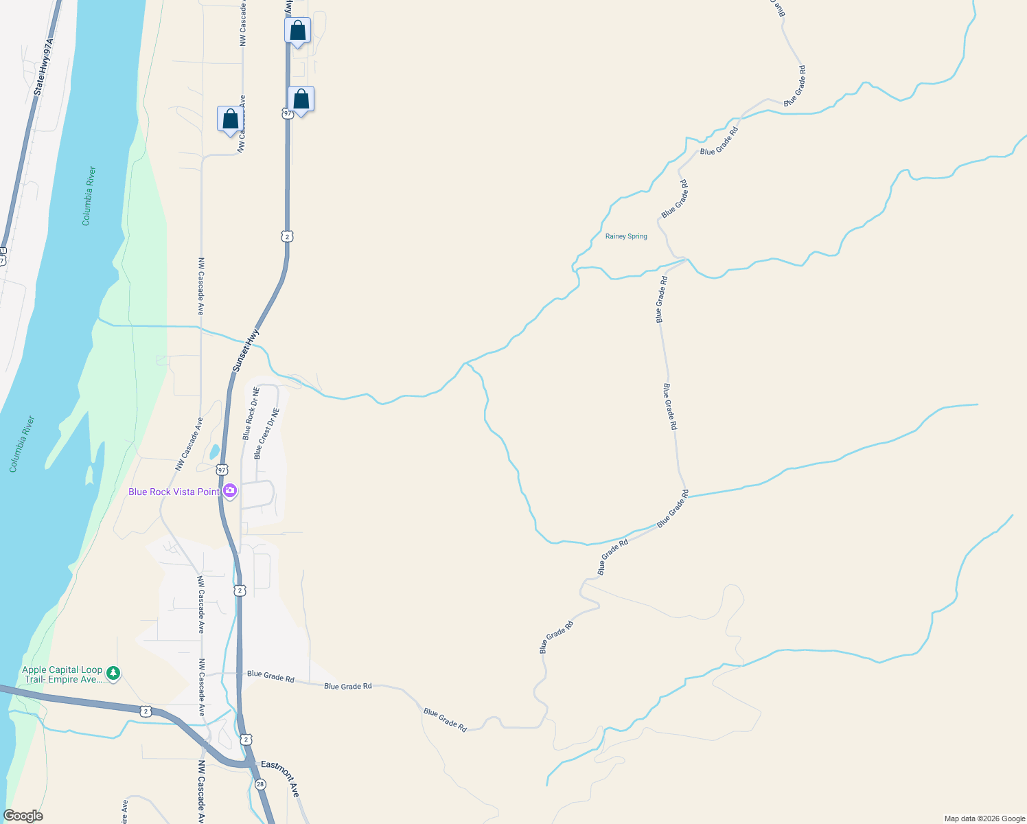 map of restaurants, bars, coffee shops, grocery stores, and more near in Wenatchee