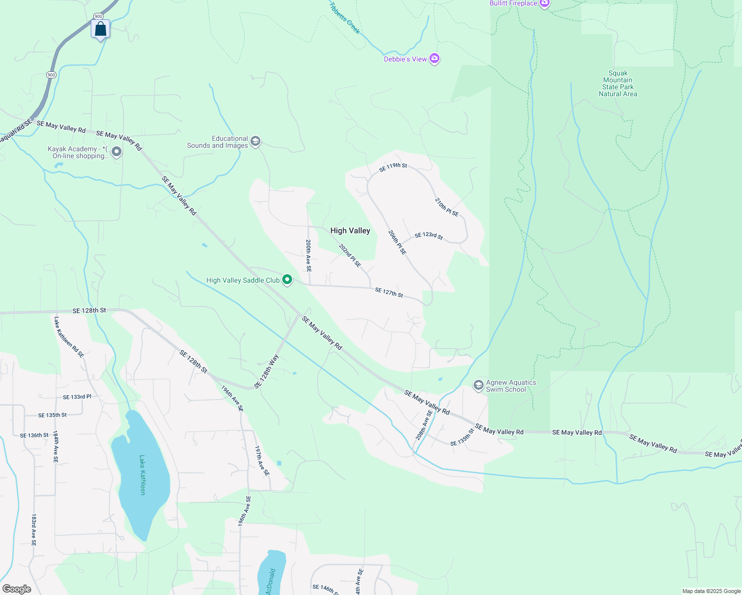 map of restaurants, bars, coffee shops, grocery stores, and more near 20245 Southeast 127th Street in Issaquah