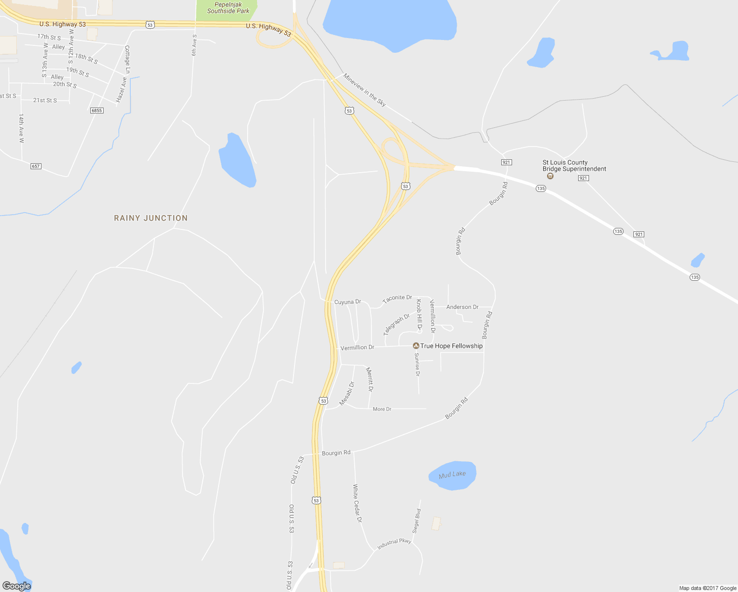 map of restaurants, bars, coffee shops, grocery stores, and more near 19 Cuyuna Drive in Virginia