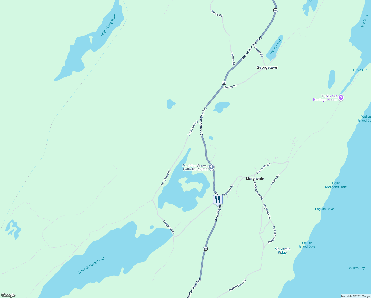 map of restaurants, bars, coffee shops, grocery stores, and more near 33 Long Pond Road in Marysvale