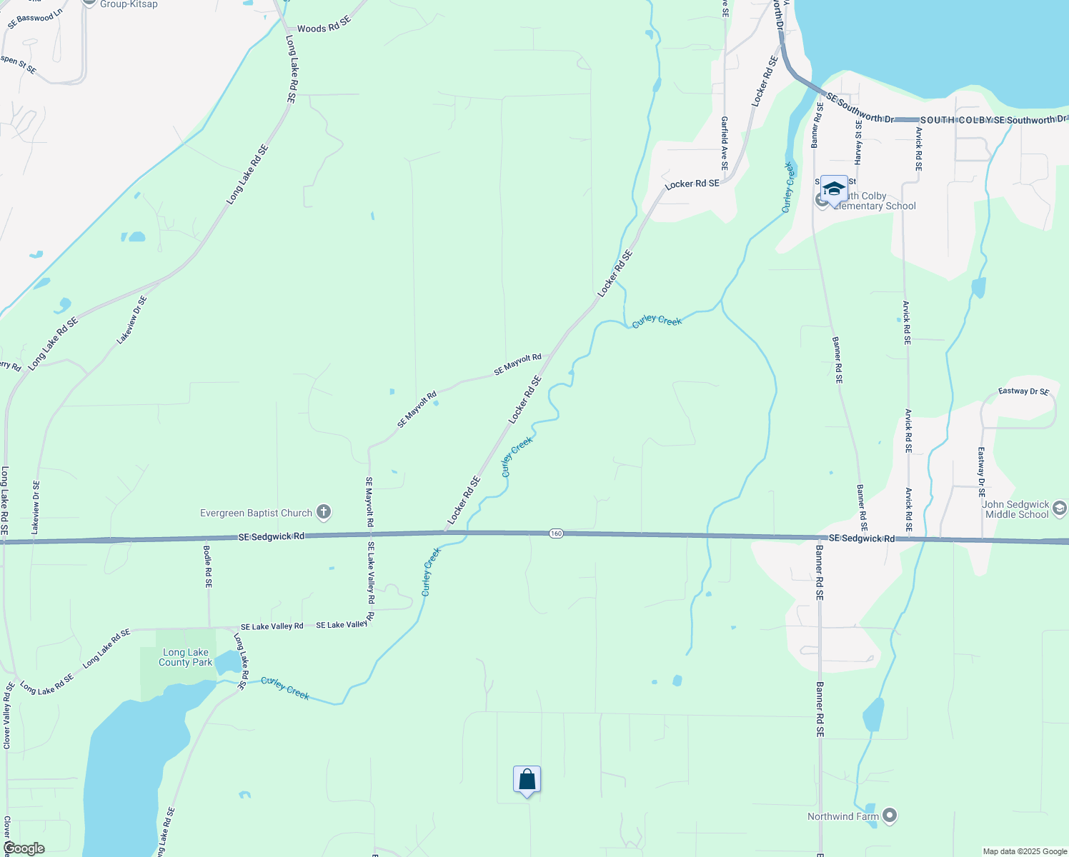 map of restaurants, bars, coffee shops, grocery stores, and more near 4219 Locker Road Southeast in Port Orchard