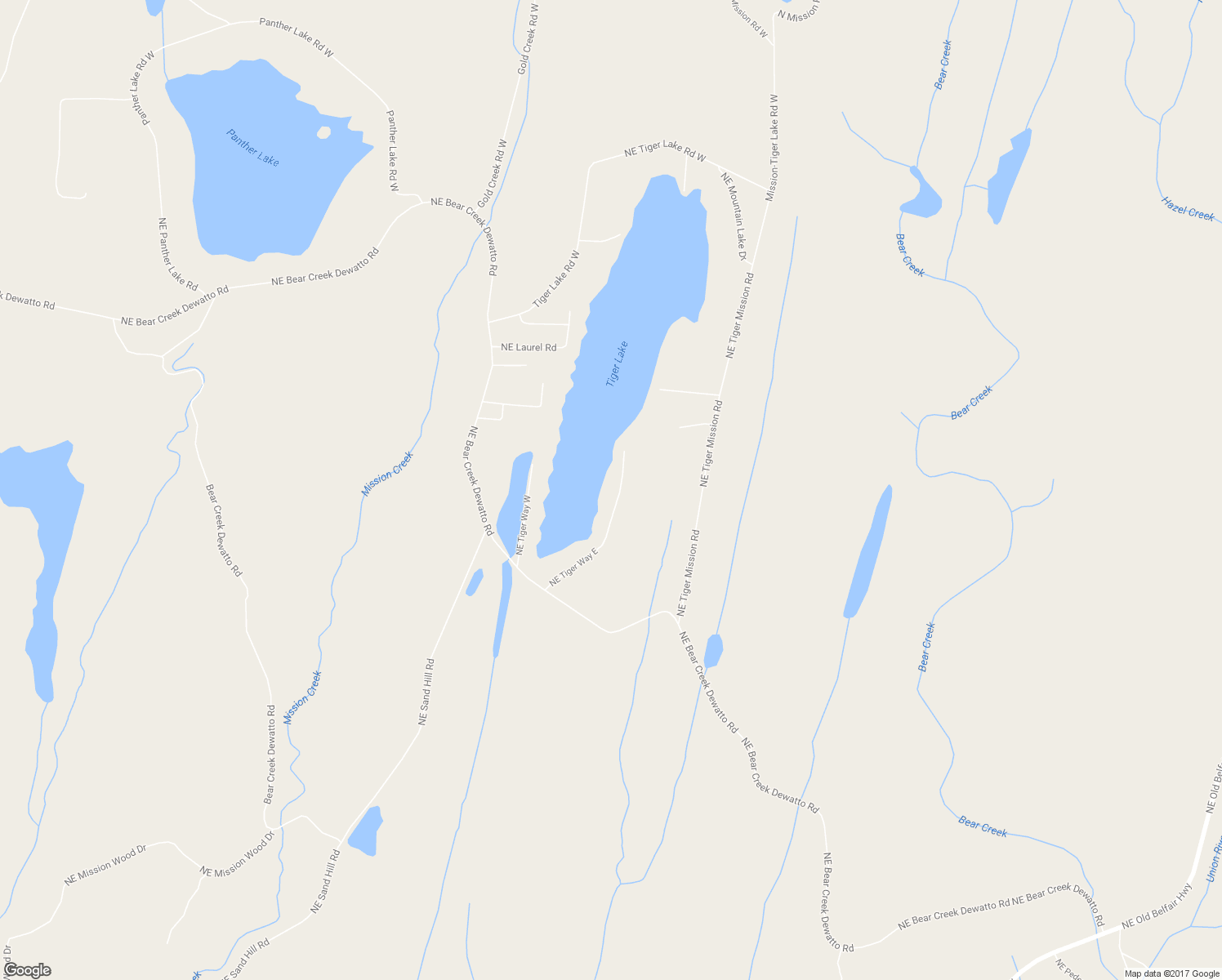 map of restaurants, bars, coffee shops, grocery stores, and more near 361 Northeast Tiger Way East in Belfair