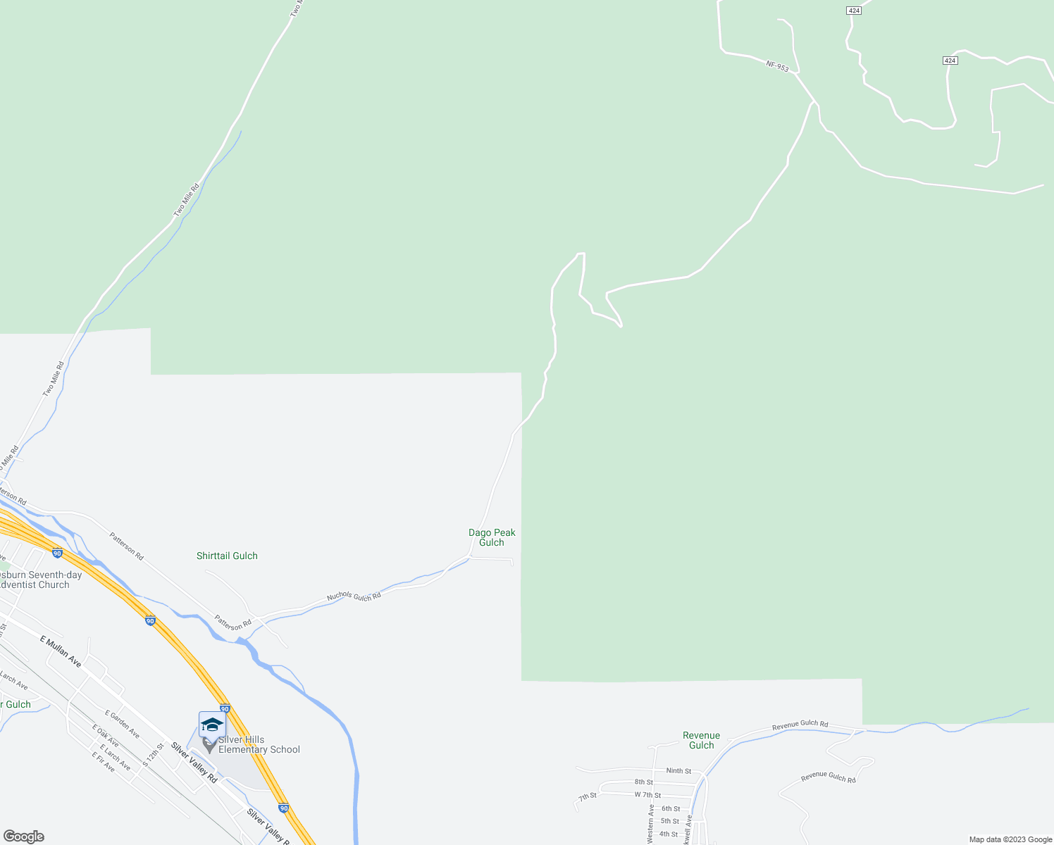 map of restaurants, bars, coffee shops, grocery stores, and more near in Silverton