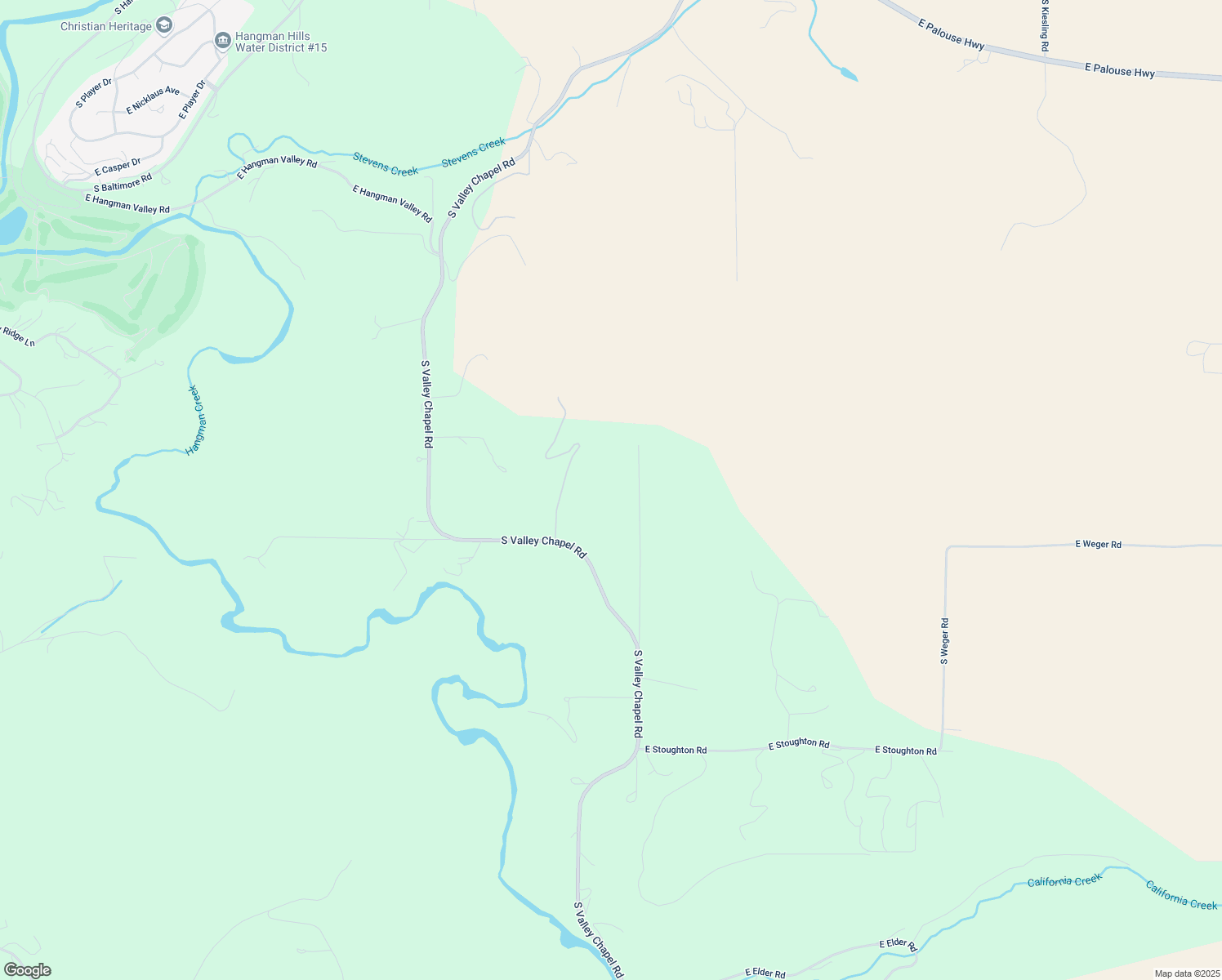 map of restaurants, bars, coffee shops, grocery stores, and more near 13609 South Valley Chapel Road in Valleyford