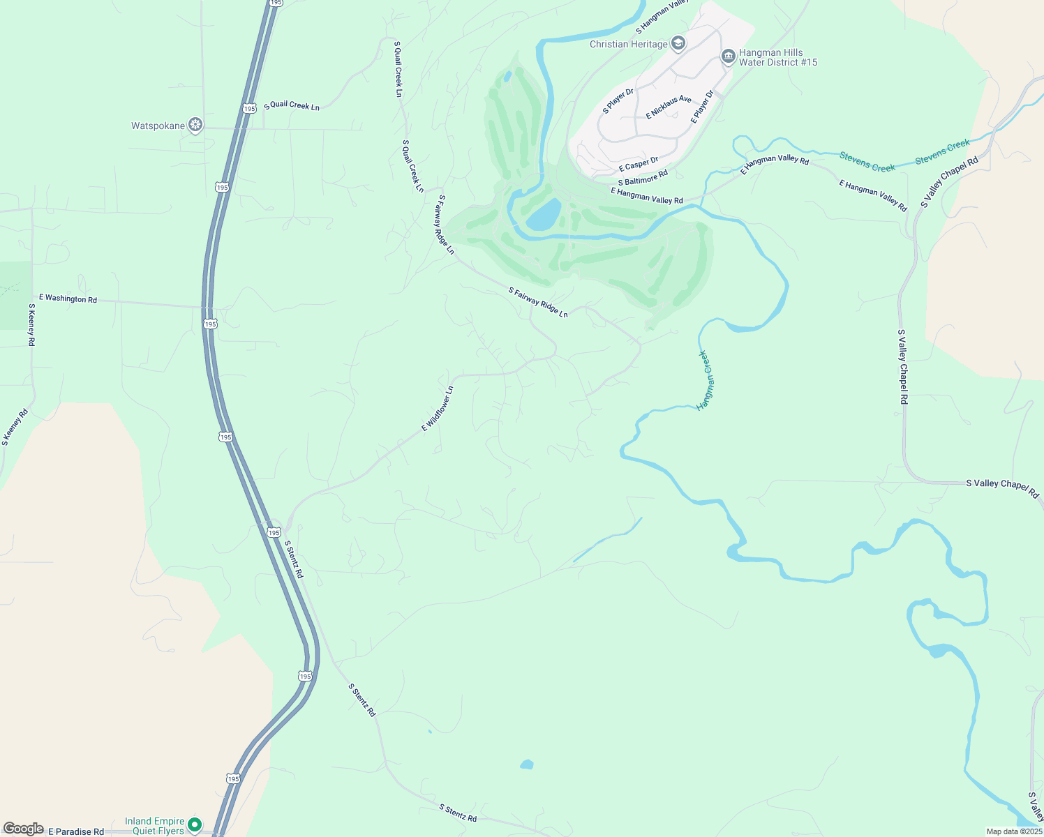 map of restaurants, bars, coffee shops, grocery stores, and more near 13325 South Plumrose Lane in Spokane