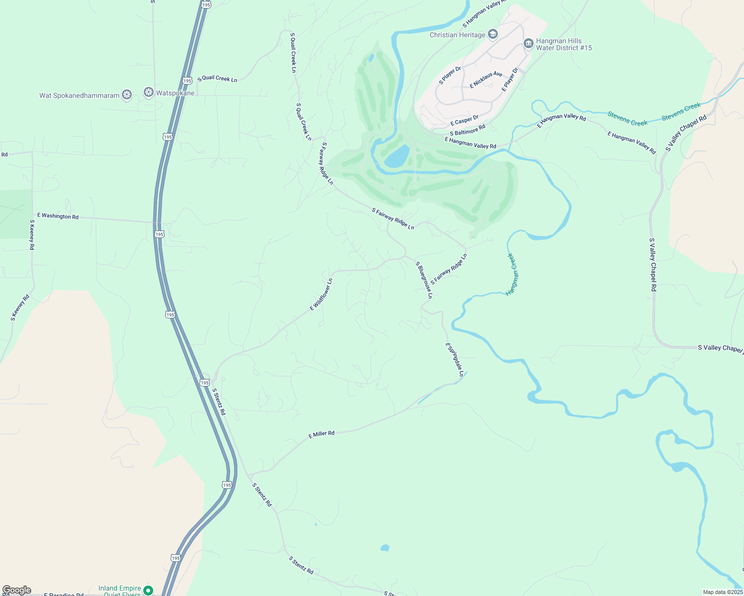 map of restaurants, bars, coffee shops, grocery stores, and more near 13125 South Covey Run Lane in Spokane