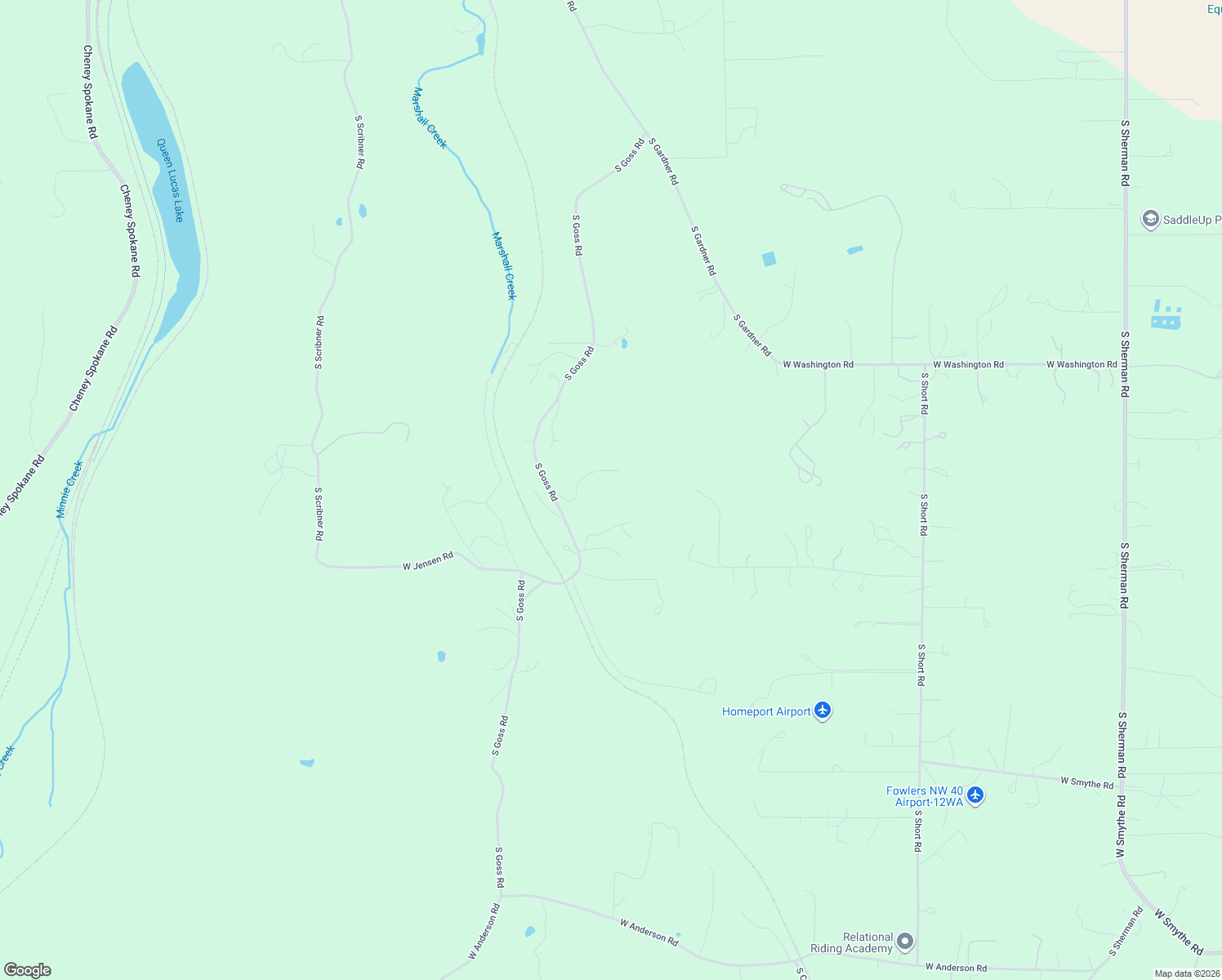 map of restaurants, bars, coffee shops, grocery stores, and more near 13313 South Goss Road in Cheney