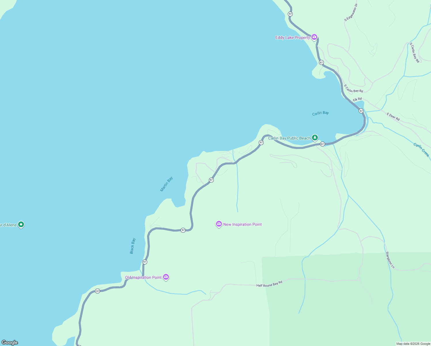 map of restaurants, bars, coffee shops, grocery stores, and more near 14001 South Martin Point Lane in Harrison