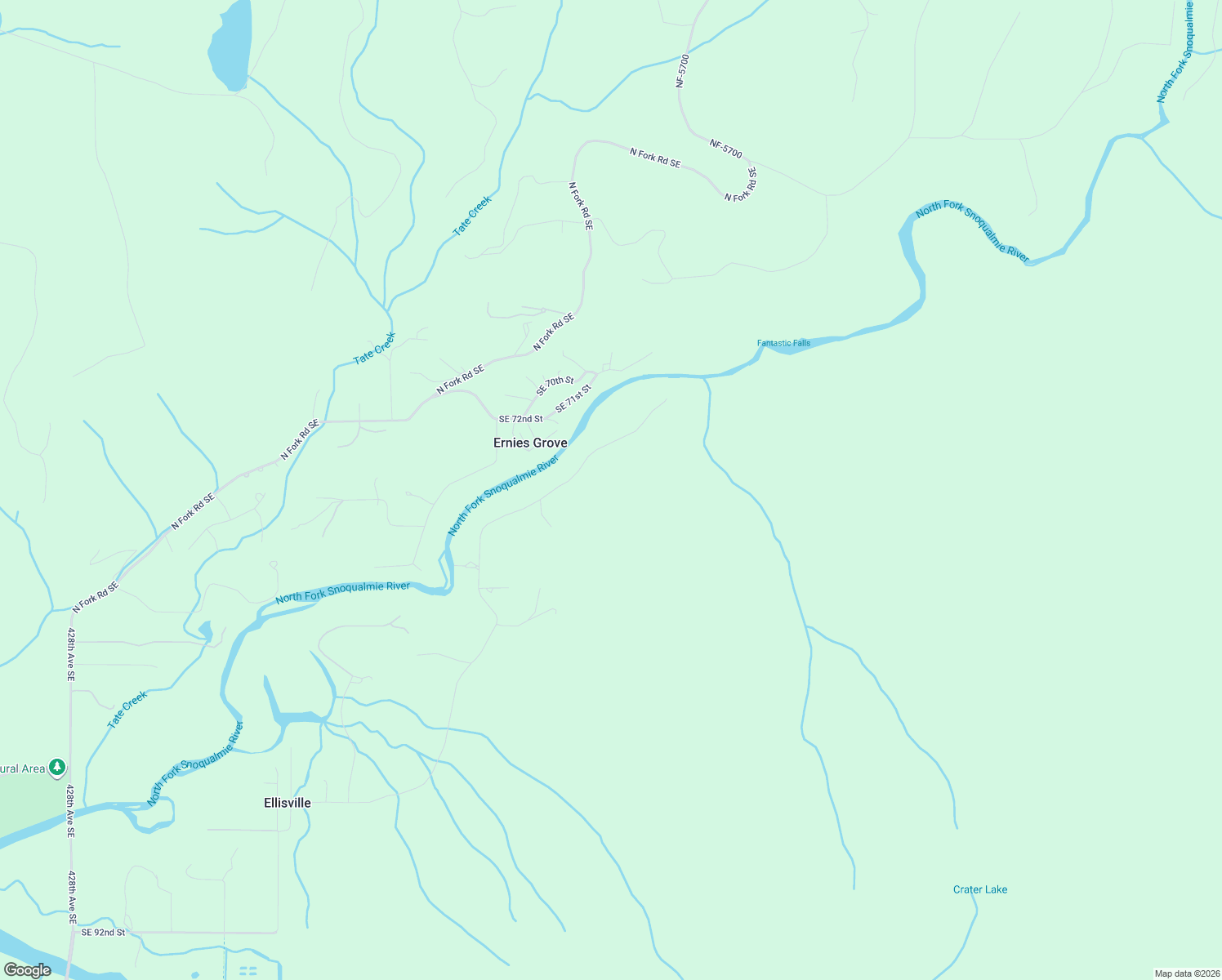 map of restaurants, bars, coffee shops, grocery stores, and more near 7346 Moon Valley Road Southeast in North Bend