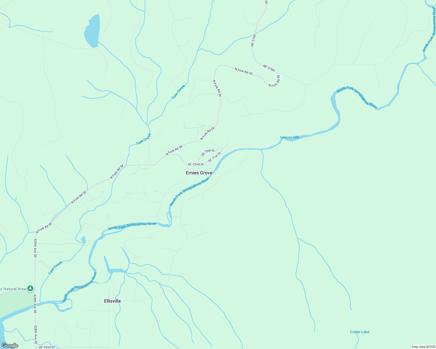 map of restaurants, bars, coffee shops, grocery stores, and more near 7327 Moon Valley Road Southeast in North Bend