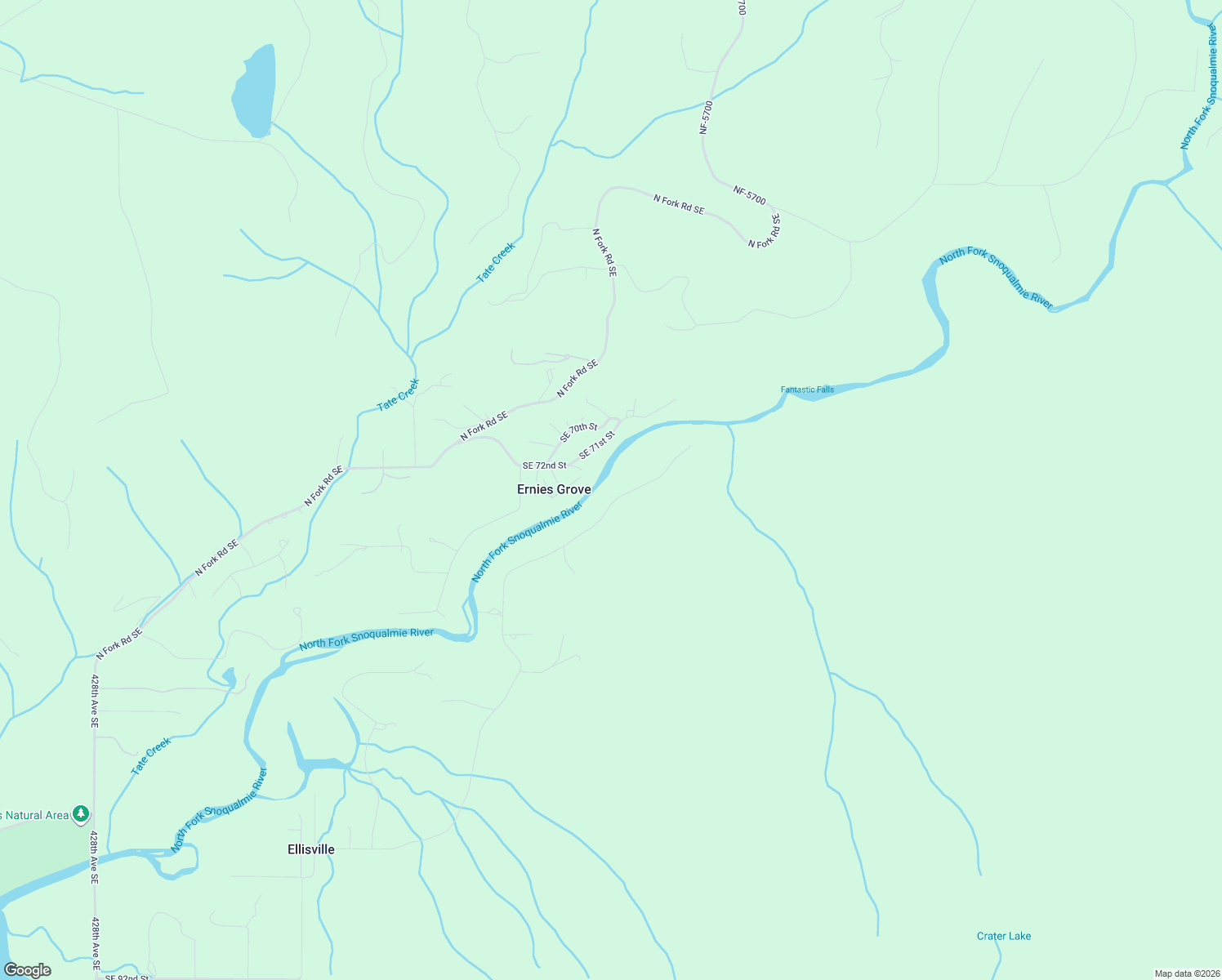 map of restaurants, bars, coffee shops, grocery stores, and more near 7327 Moon Valley Road Southeast in North Bend