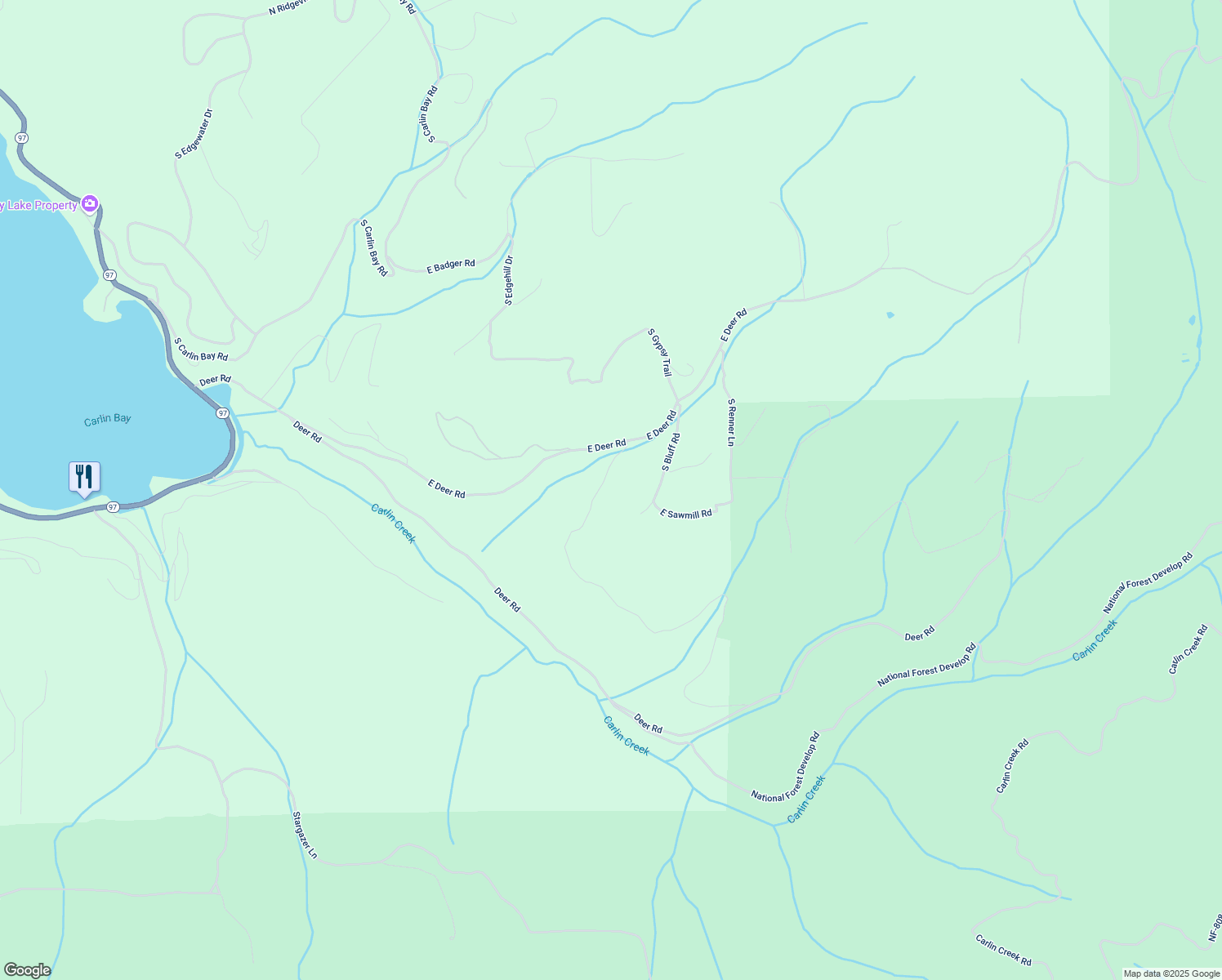 map of restaurants, bars, coffee shops, grocery stores, and more near 15040 South Bench Road in Harrison