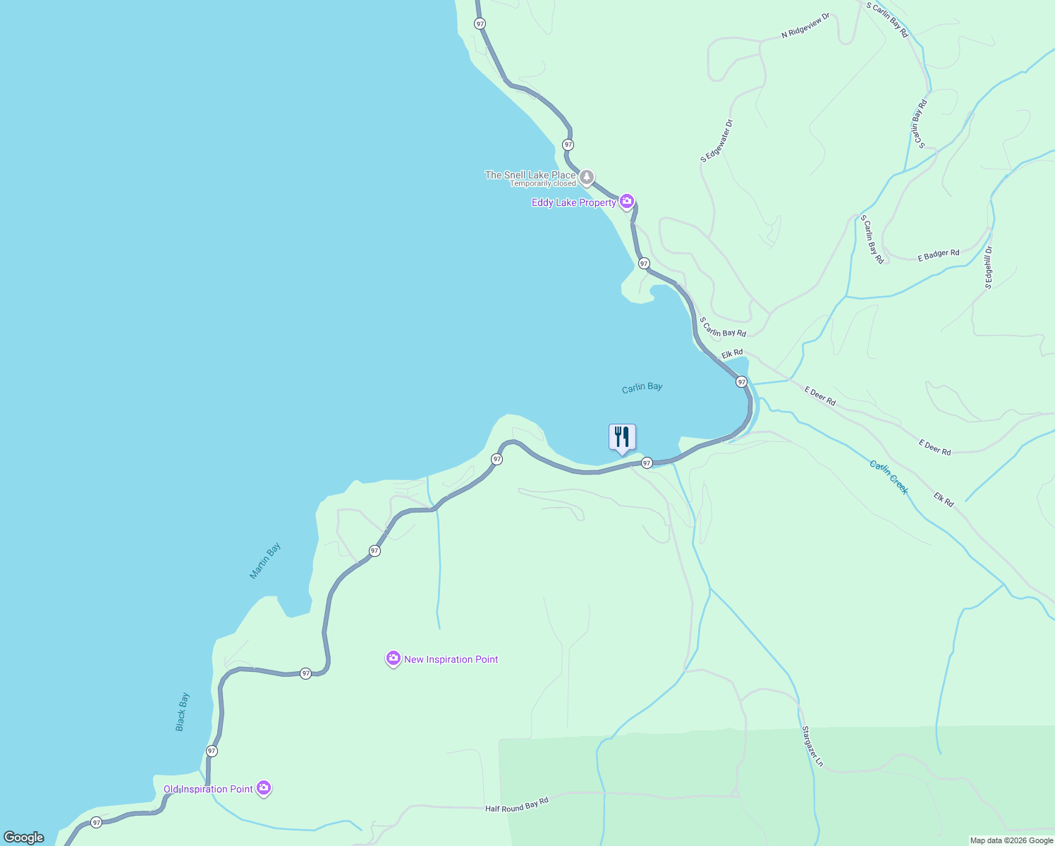 map of restaurants, bars, coffee shops, grocery stores, and more near 1705 East Thimbleberry Lane in Coeur d'Alene