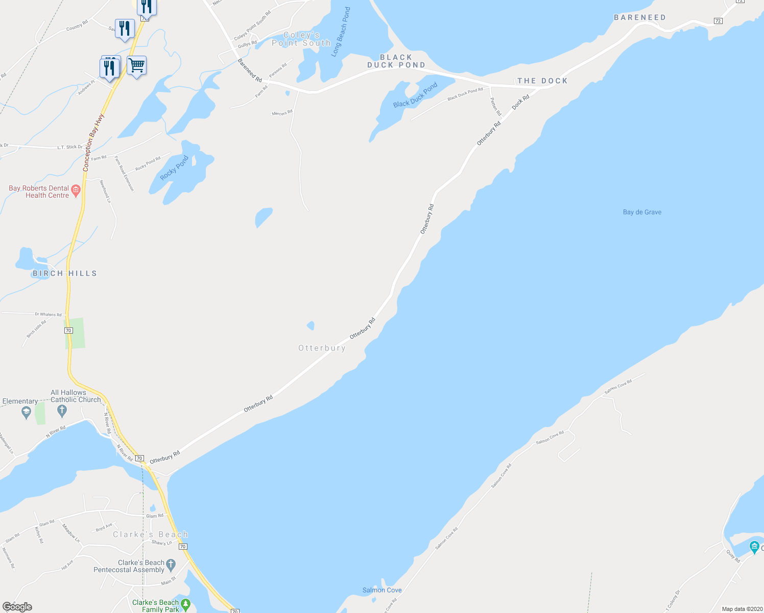map of restaurants, bars, coffee shops, grocery stores, and more near Highway 72 in Coley's Point South