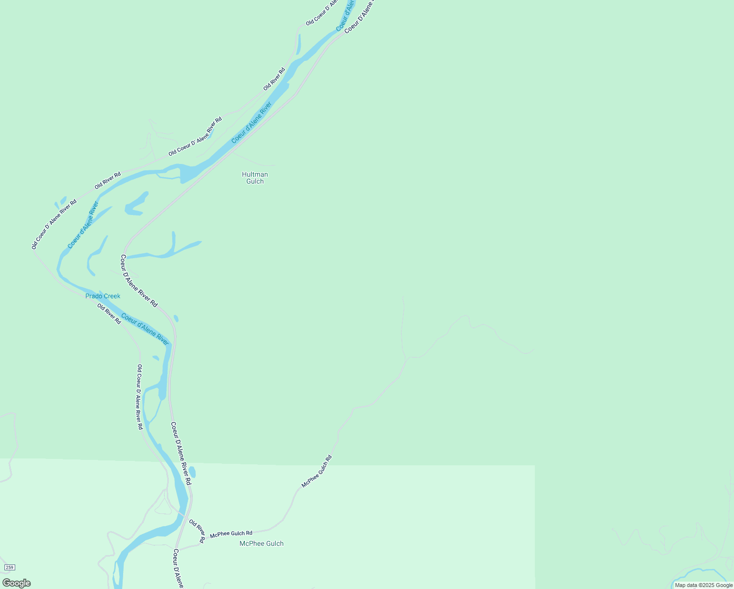 map of restaurants, bars, coffee shops, grocery stores, and more near 560 Hammer Lane in Shoshone County