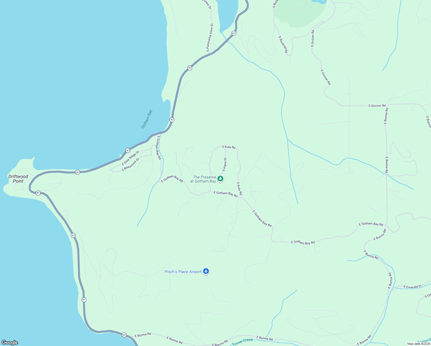 map of restaurants, bars, coffee shops, grocery stores, and more near 9280 South Kula Road in Harrison