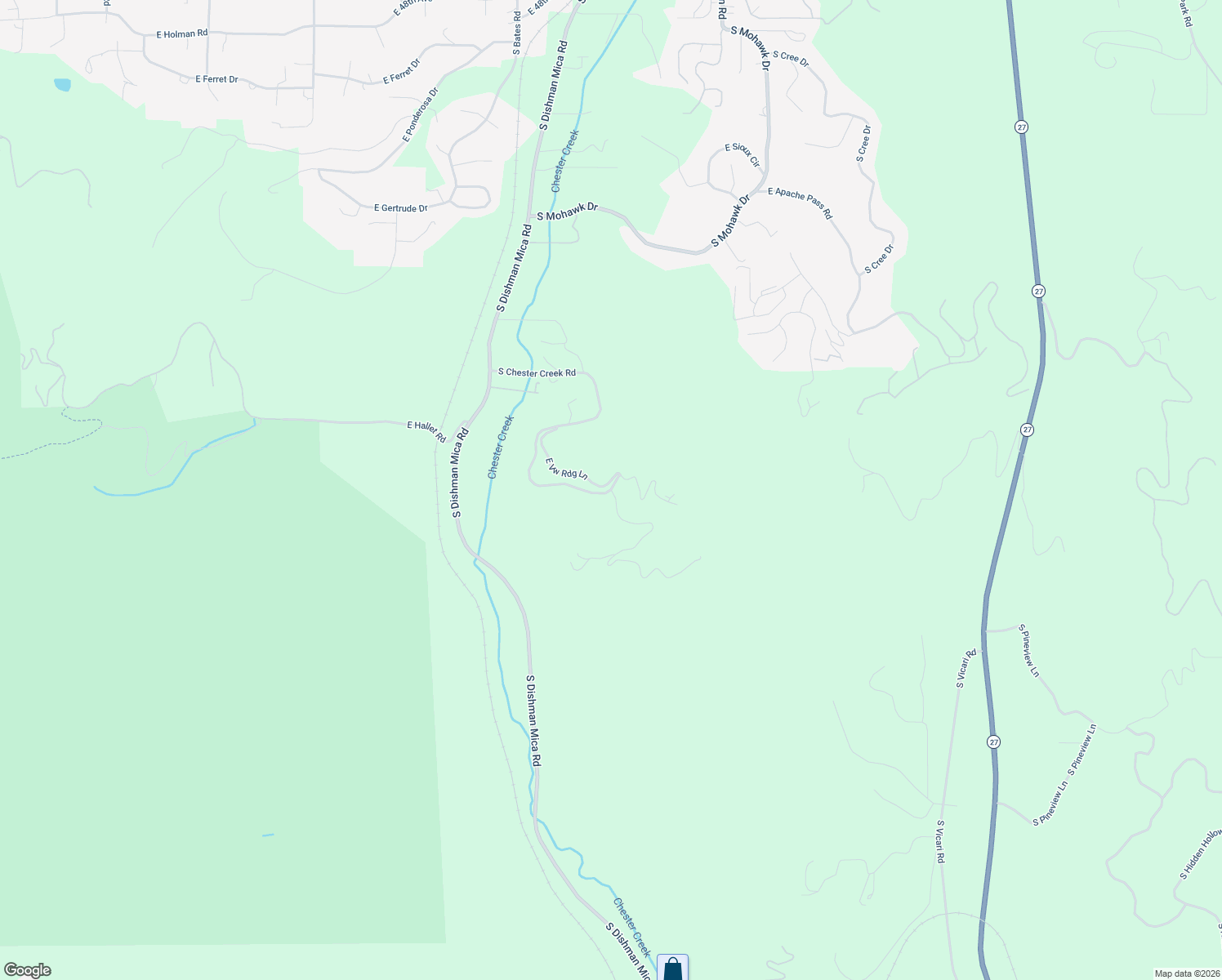map of restaurants, bars, coffee shops, grocery stores, and more near 6200 South Chester Creek Road in Spokane