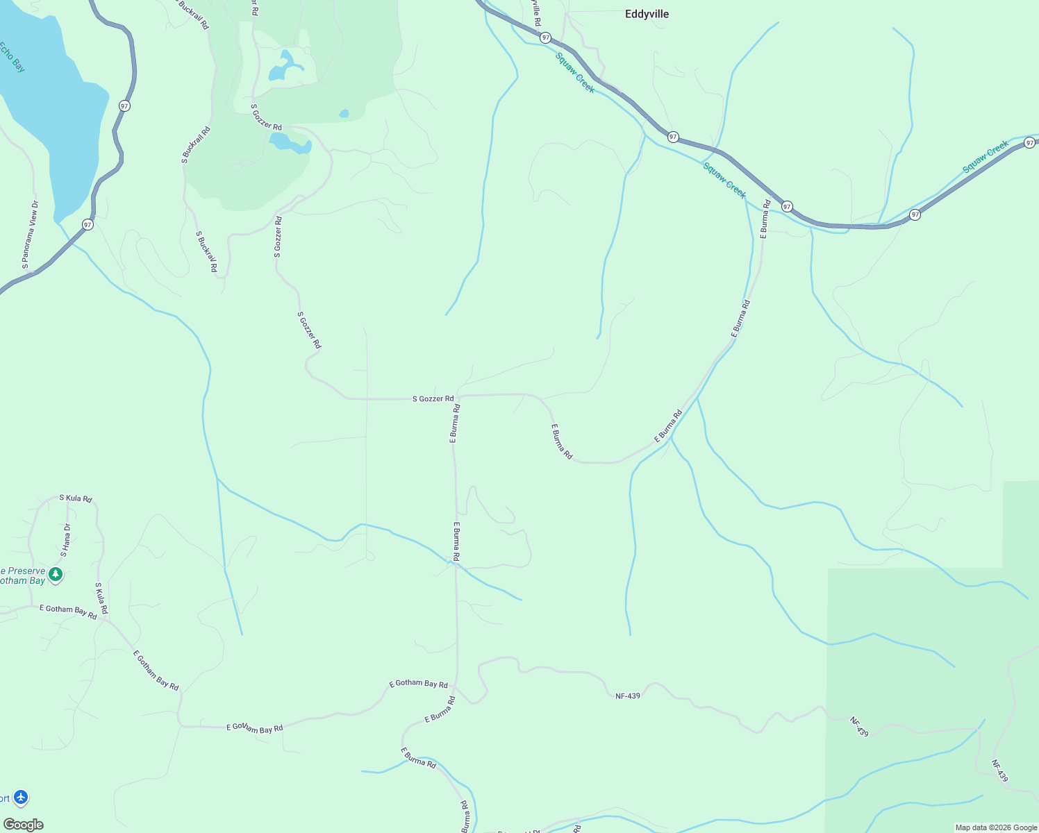map of restaurants, bars, coffee shops, grocery stores, and more near 6584 East Burma Road in Harrison