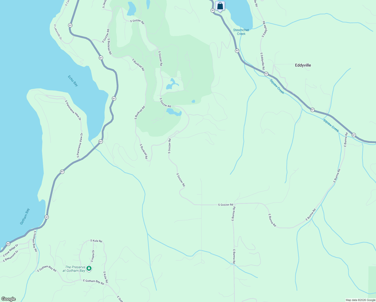 map of restaurants, bars, coffee shops, grocery stores, and more near 8562 South Gozzer Road in Harrison