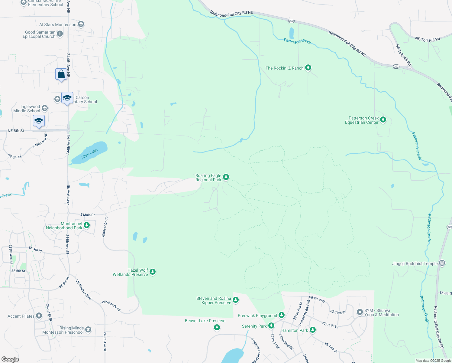 map of restaurants, bars, coffee shops, grocery stores, and more near 26015 East Main Drive in Sammamish