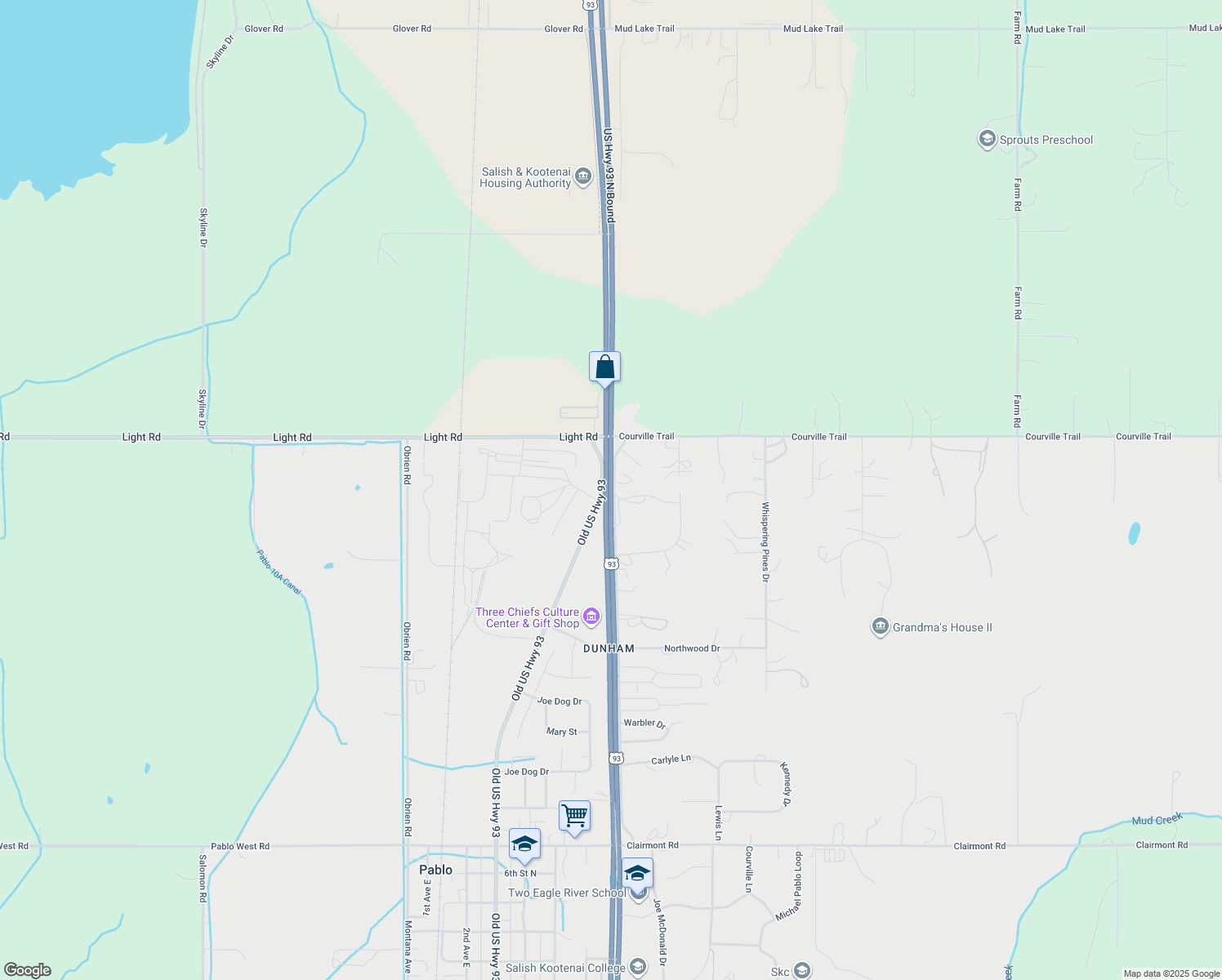 map of restaurants, bars, coffee shops, grocery stores, and more near 53000 U.S. 93 in Ronan