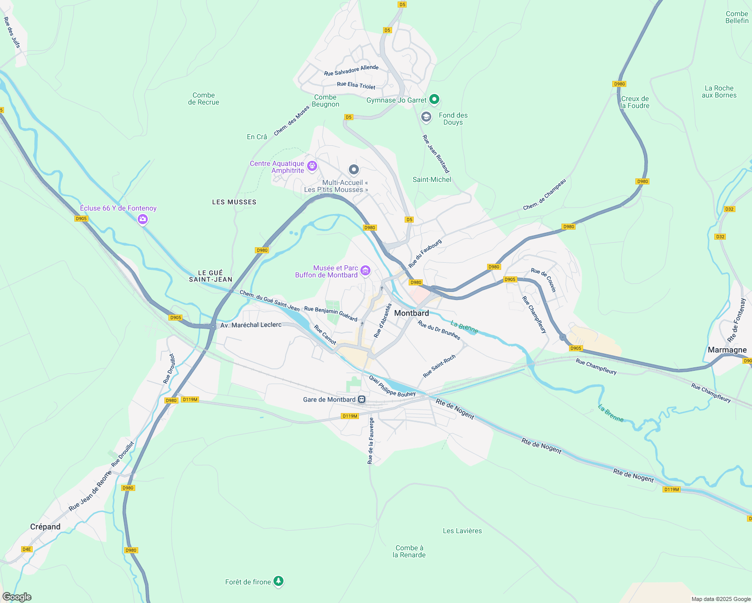 map of restaurants, bars, coffee shops, grocery stores, and more near in Montbard