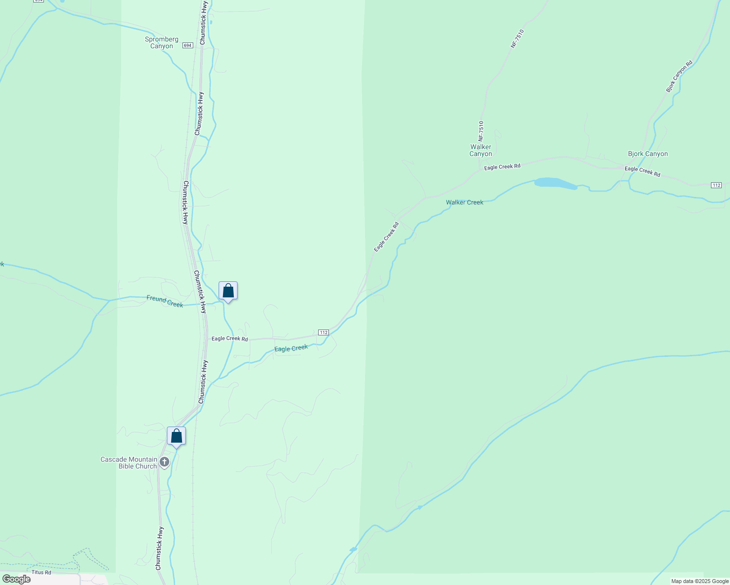 map of restaurants, bars, coffee shops, grocery stores, and more near 11215 Eagle Creek Road in Leavenworth