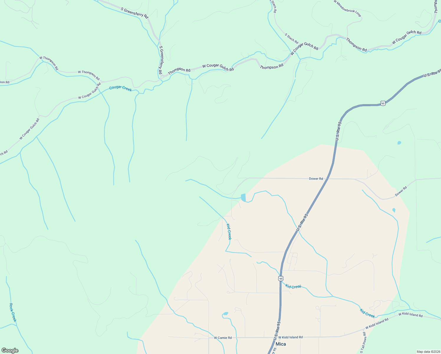 map of restaurants, bars, coffee shops, grocery stores, and more near 7264 West Eagle Ridge Road in Coeur d'Alene