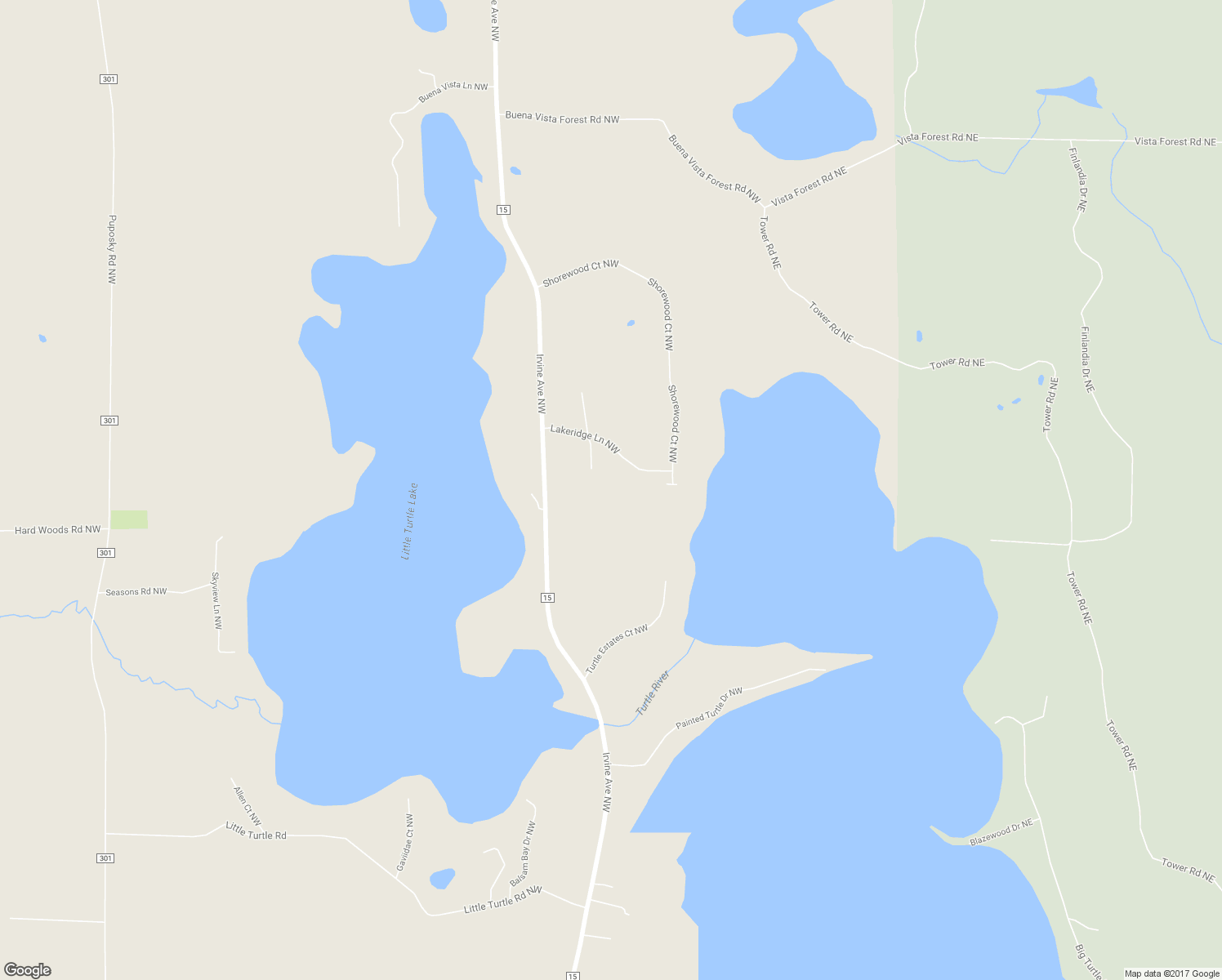 map of restaurants, bars, coffee shops, grocery stores, and more near 17434 Northridge Court Northwest in Bemidji