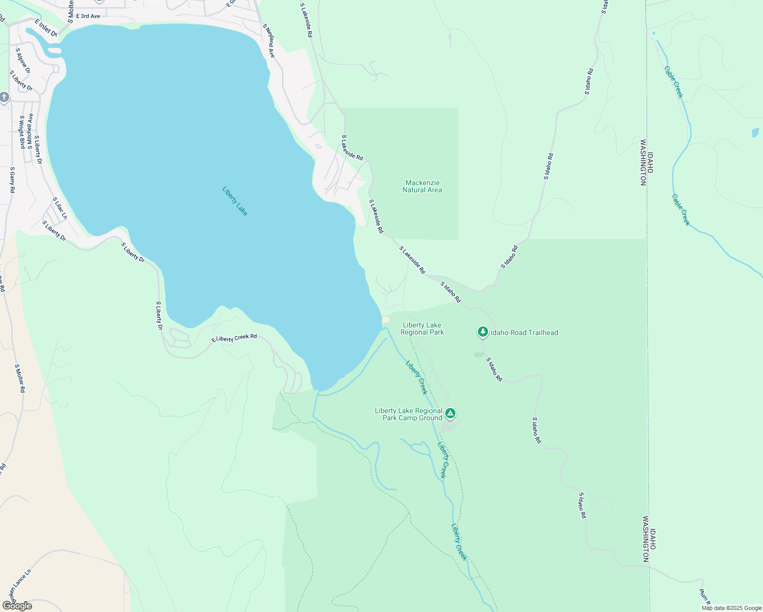 map of restaurants, bars, coffee shops, grocery stores, and more near 2004 South Zephyr Road in Liberty Lake