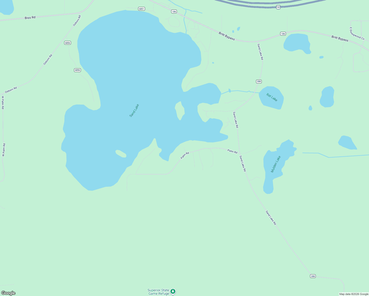 map of restaurants, bars, coffee shops, grocery stores, and more near 8909 Palm Road in Britt