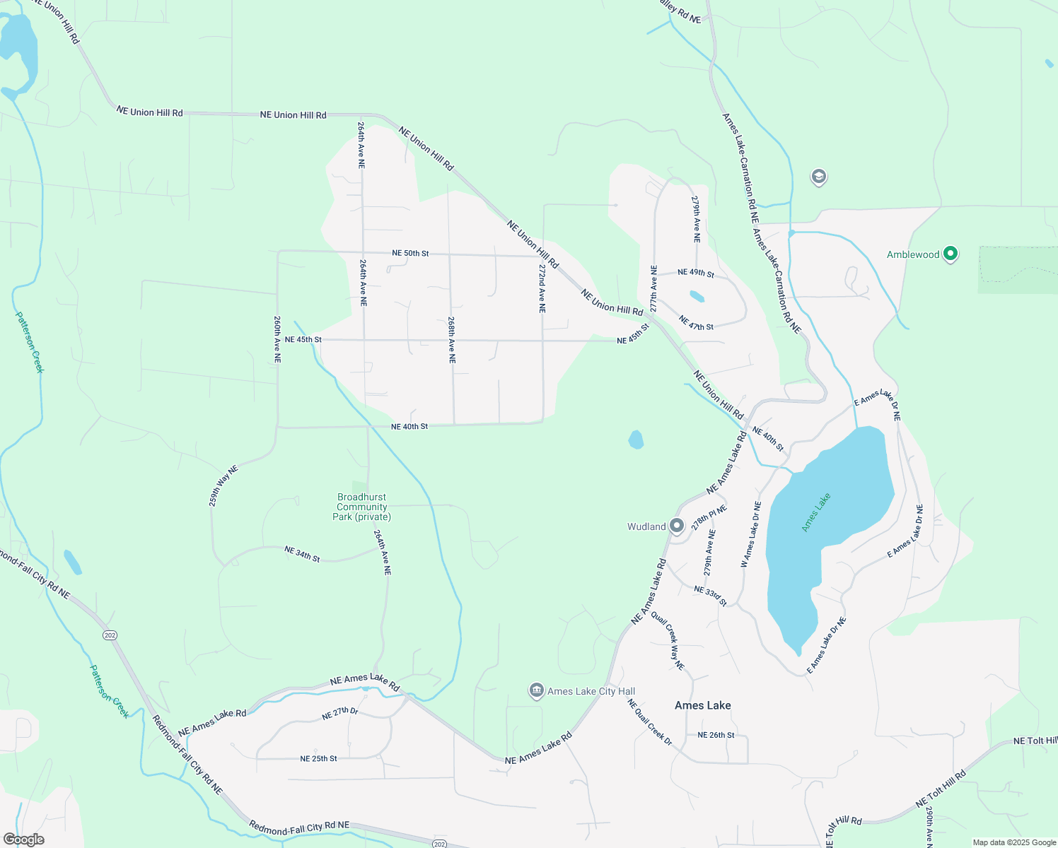 map of restaurants, bars, coffee shops, grocery stores, and more near 27106 Northeast 40th Street in Redmond
