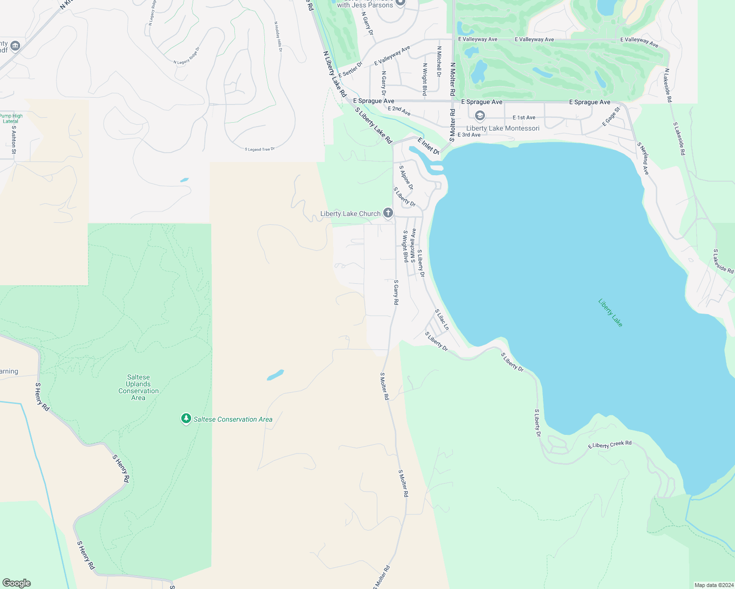 map of restaurants, bars, coffee shops, grocery stores, and more near 1217 South McKinzie Road in Liberty Lake