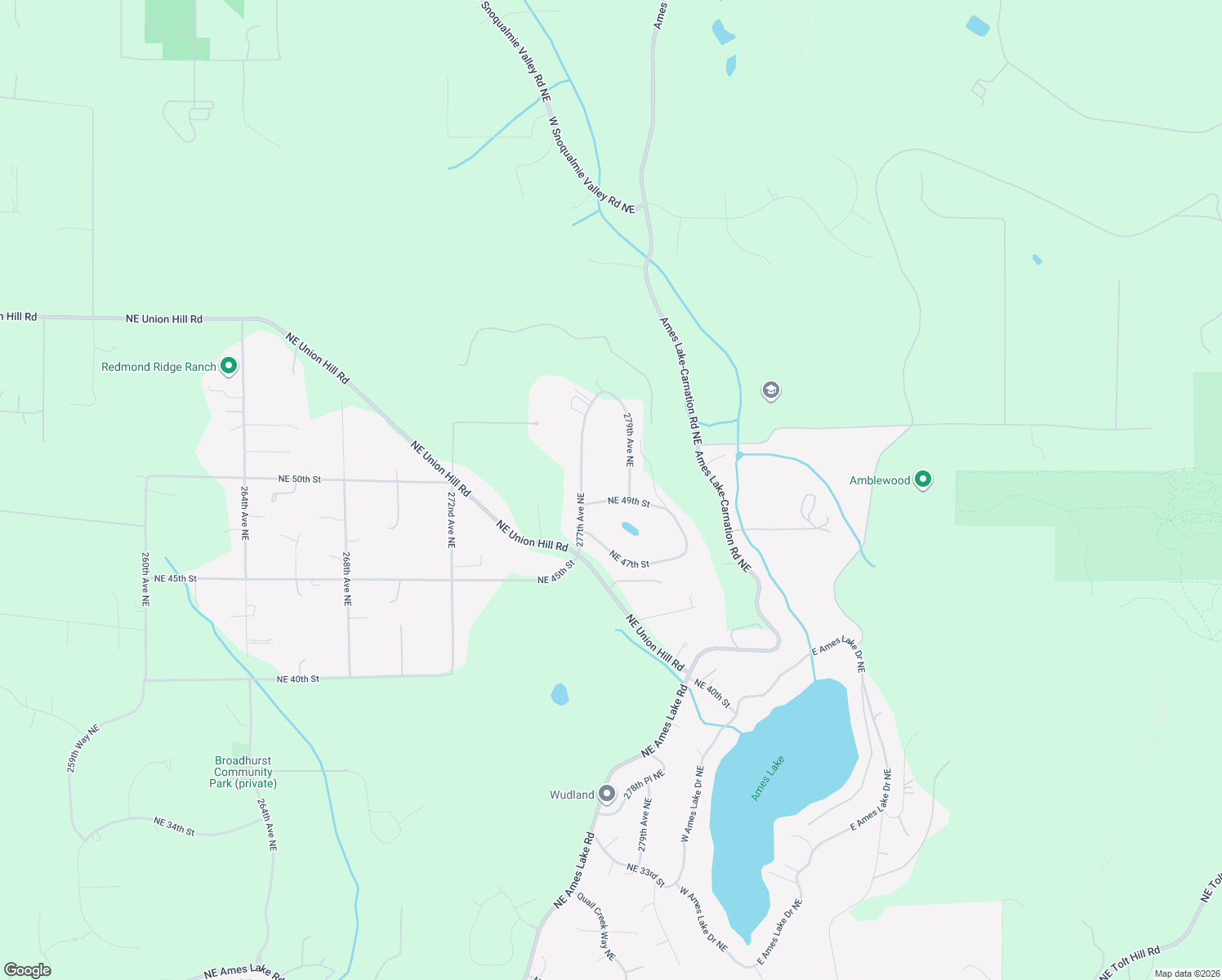 map of restaurants, bars, coffee shops, grocery stores, and more near 27818 Northeast 49th Street in Redmond