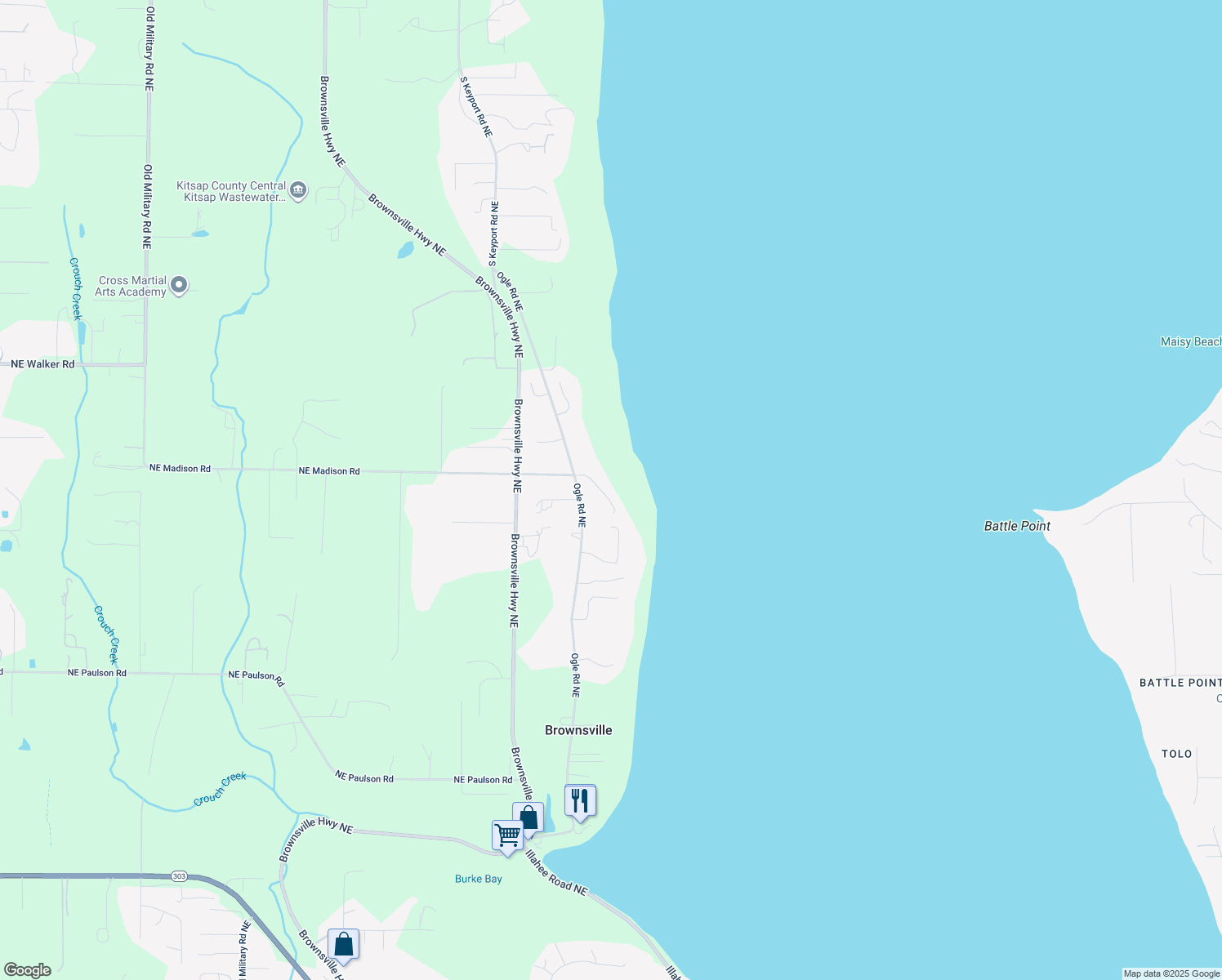 map of restaurants, bars, coffee shops, grocery stores, and more near 11188 Aquila Place Northeast in Poulsbo