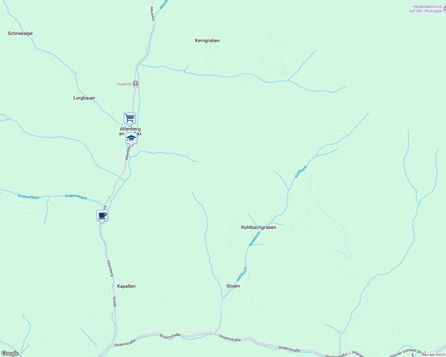 map of restaurants, bars, coffee shops, grocery stores, and more near in Bruck-Mürzzuschlag District
