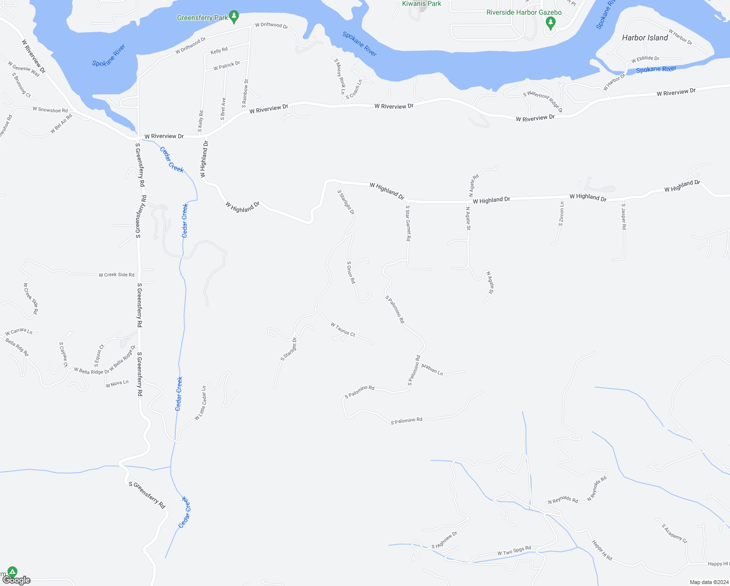 map of restaurants, bars, coffee shops, grocery stores, and more near 916 South Orion Road in Coeur d'Alene