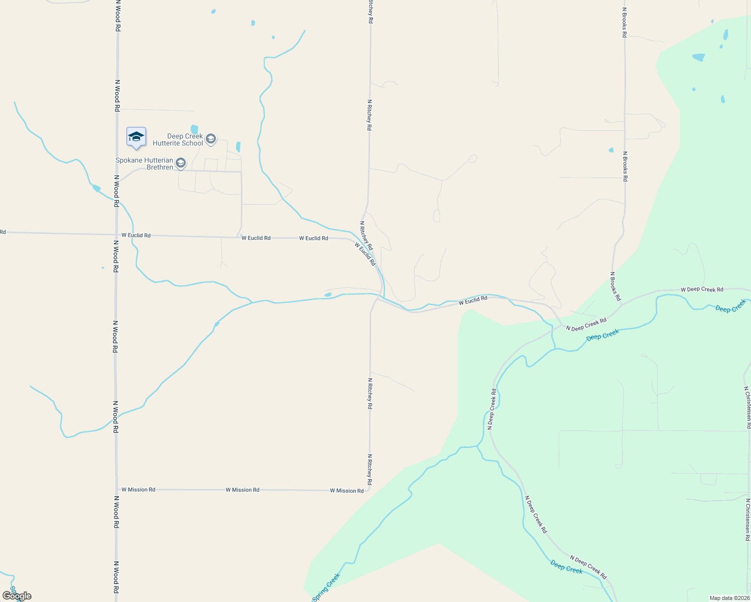 map of restaurants, bars, coffee shops, grocery stores, and more near North Ritchey Road in Spokane